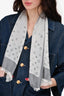 Louis Vuitton Grey Silk Monogram Scarf