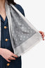 Louis Vuitton Grey Silk Monogram Scarf