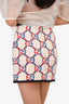 Gucci Cream Boucle Tweed Patterned GG Logo Mini Skirt Size 36