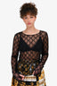 Gucci Black Sheer Tulle GG Logo Top Size XXS