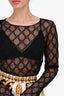 Gucci Black Sheer Tulle GG Logo Top Size XXS