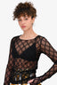 Gucci Black Sheer Tulle GG Logo Top Size XXS