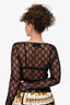 Gucci Black Sheer Tulle GG Logo Top Size XXS