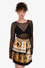 Gucci Black Sheer Tulle GG Logo Top Size XXS