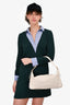Celine 2021 White Leather Medium 'Romy' Shoulder Bag