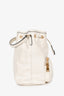 Prada White Leather Logo Bucket Crossbody Bag