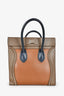 Celine 2012 Brown/Navy Tricoloured Medium Luggage Bag