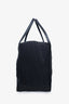 Pleats Please Issey Miyake Black Canvas/Leather Pleated Tote Bag