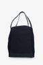 Pleats Please Issey Miyake Black Canvas/Leather Pleated Tote Bag