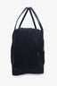 Pleats Please Issey Miyake Black Canvas/Leather Pleated Tote Bag