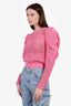 Ulla Johnson Pink Delaney Puff-Sleeve Mesh Top Size M