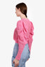 Ulla Johnson Pink Delaney Puff-Sleeve Mesh Top Size M