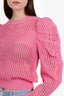 Ulla Johnson Pink Delaney Puff-Sleeve Mesh Top Size M