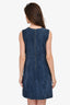 Diane von Furstenberg Blue Suede Dress Size 8