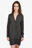 Vince Black/Brown Silk Geometric Printed Tunic Dress Size 8