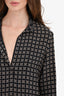 Vince Black/Brown Silk Geometric Printed Tunic Dress Size 8