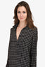 Vince Black/Brown Silk Geometric Printed Tunic Dress Size 8