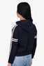 Chloe Navy Trimmed Detailed Zip-Up Hooded Jacket Est. Size XS