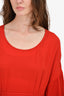 Stella McCartney Red Silk Pocket Detailed Top Size 40