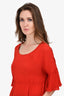 Stella McCartney Red Silk Pocket Detailed Top Size 40