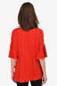 Stella McCartney Red Silk Pocket Detailed Top Size 40