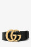 Gucci Black Leather 'GG" Belt Size 85