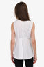 Marni White/Yellow Poplin Mock Neck Sleeveless Peplum Top Size 42