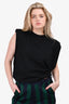 The Frankie Shop Black Cotton Padded Sleeveless Shirt Size S