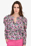 Isabel Marant Pink Silk Floral Print 'Zarga' Top Size 36