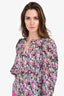 Isabel Marant Pink Silk Floral Print 'Zarga' Top Size 36