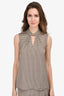 Judith & Charles Brown/Black Printed Top Size 4