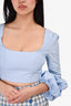 Majorelle Blue Square Neck Tie Around Cropped Top Size XS