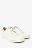 Hermès White/Orange Leather Quicker Sneakers Size 38