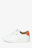 Hermès White/Orange Leather Quicker Sneakers Size 38
