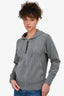 Brunello Cucinelli Grey Cashmere Zip-Up Hoodie Size S