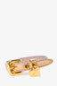 Miu Miu Brown Leather Gold Heart Charm Bracelet