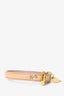 Miu Miu Brown Leather Gold Heart Charm Bracelet