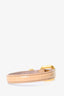 Miu Miu Brown Leather Gold Heart Charm Bracelet