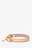 Miu Miu Brown Leather Gold Heart Charm Bracelet