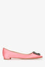 Manolo Blahnik Pink Satin Embellished Pointed Flats Size 38
