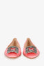 Manolo Blahnik Pink Satin Embellished Pointed Flats Size 38