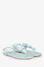 Prada Blue Patent Leather Flower Sandals Size 38