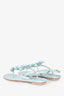 Prada Blue Patent Leather Flower Sandals Size 38