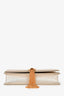 Saint Laurent Gold Metallic Leather Logo Wallet On Chain