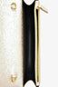 Saint Laurent Gold Metallic Leather Logo Wallet On Chain