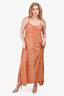 Natalie Martin Orange Leopard Maxi Sun Dress Size S