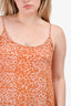 Natalie Martin Orange Leopard Maxi Sun Dress Size S
