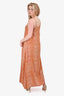 Natalie Martin Orange Leopard Maxi Sun Dress Size S