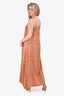 Natalie Martin Orange Leopard Maxi Sun Dress Size S