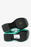Versace Teal Satin Mega Platform Sandals Size 38.5
